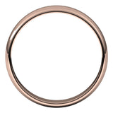 14K Rose 4 mm Half Round Light Band Size 7