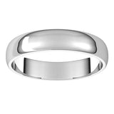 14K White 4 mm Half Round Light Band