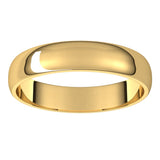 14K Yellow 4 mm Half Round Light Band