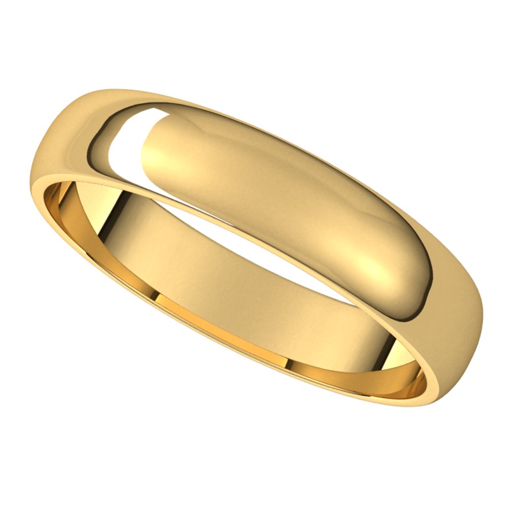 10K Yellow 4 mm Half Round Light Band