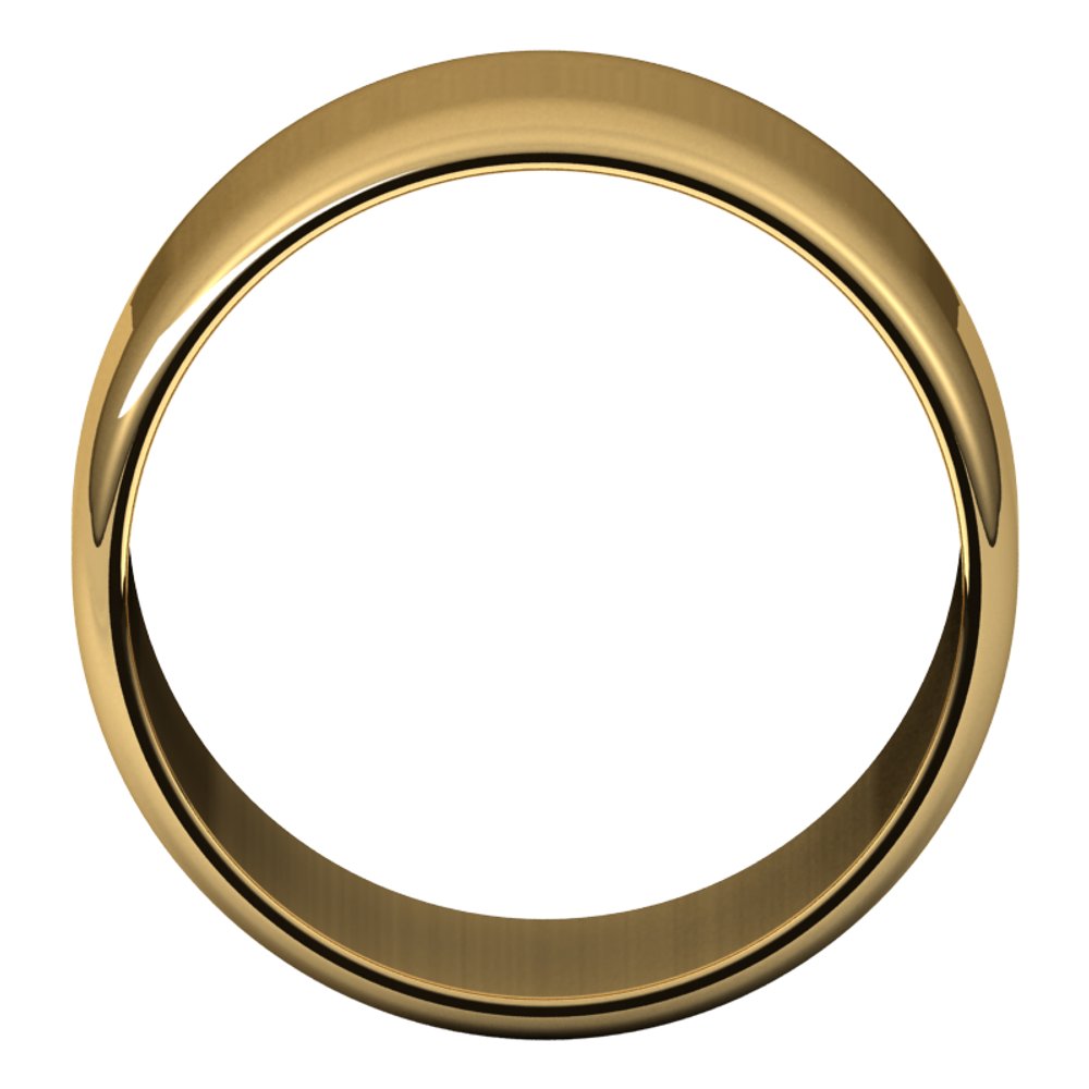 14K Yellow 12 mm Half Round Light Band