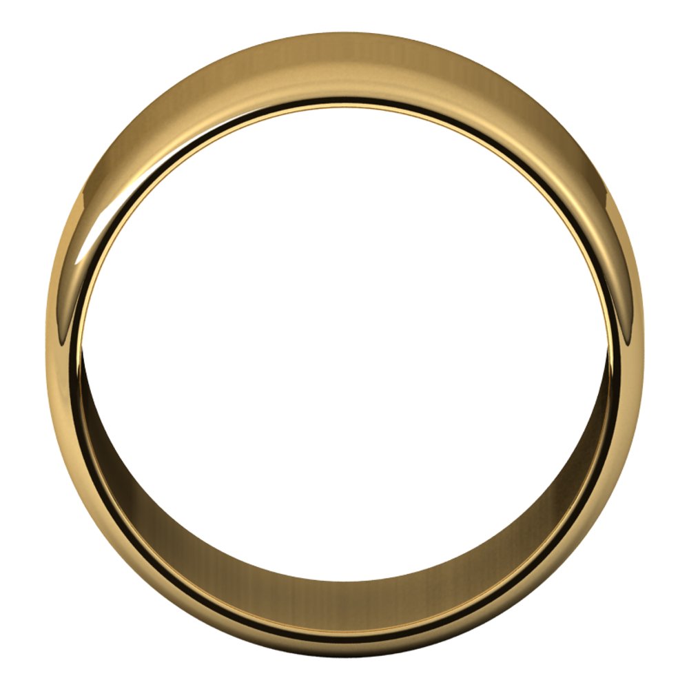 14K Yellow Gold 12 mm Lightweight Half Round Band Size 7.5
