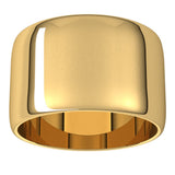 14K Yellow Gold 12 mm Lightweight Half Round Band Size 7.5