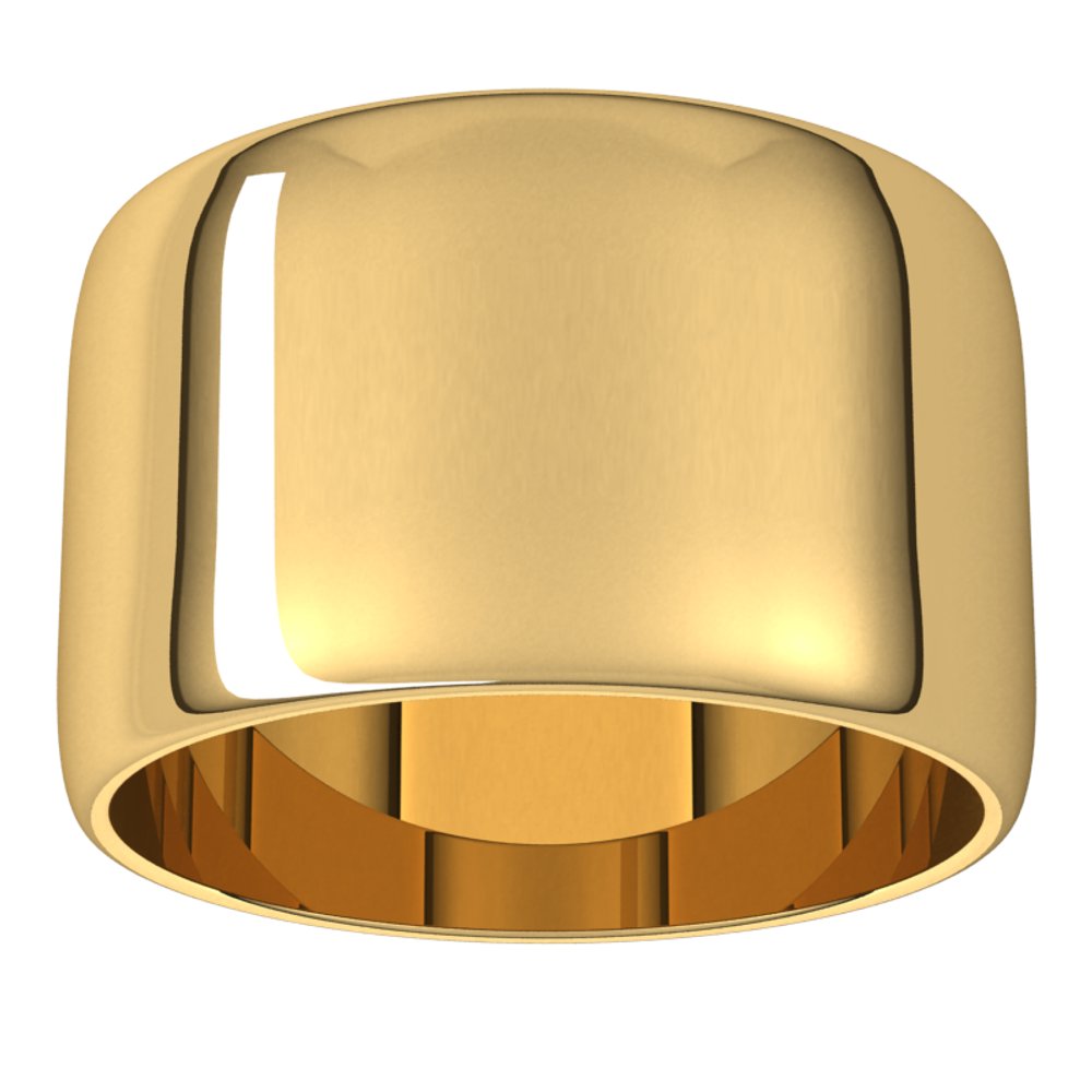 14K Yellow 12 mm Lightweight Half Round Band