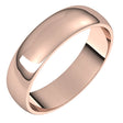 14K Rose 5 mm Half Round Light Band Size 10.5