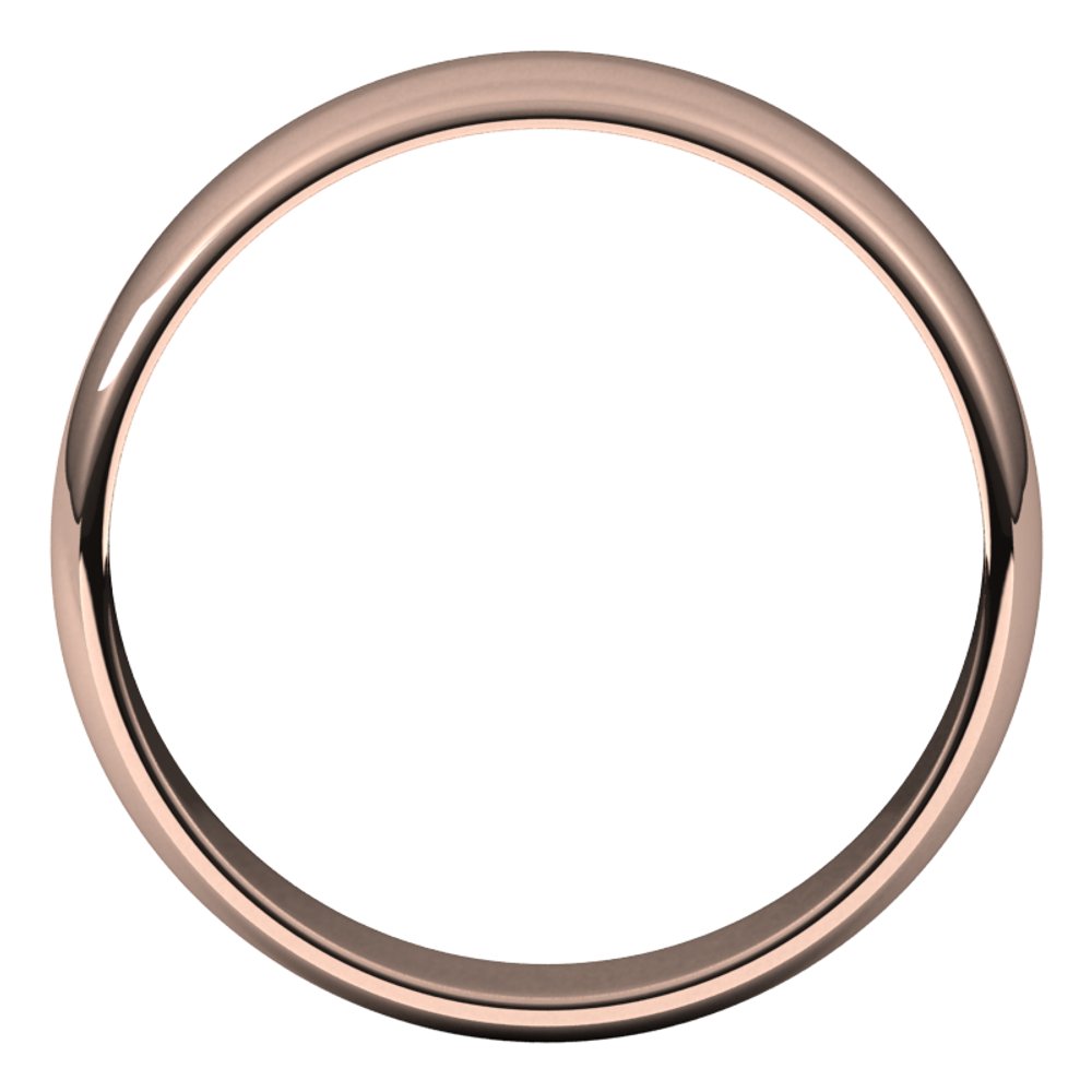 14K Rose 5 mm Half Round Light Band