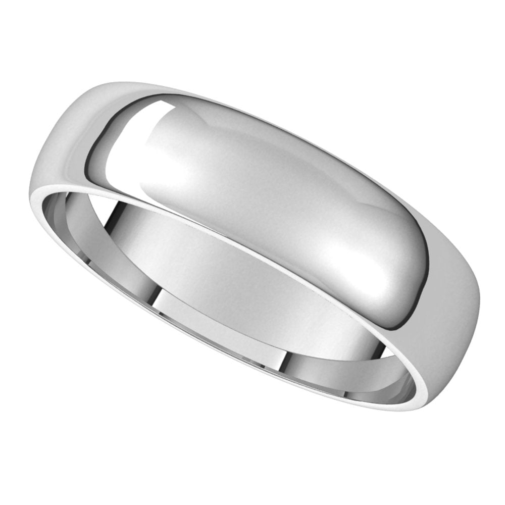 Platinum 5 mm Half Round Light Band