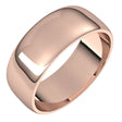 14K Rose 7 mm Half Round Light Band Size 10