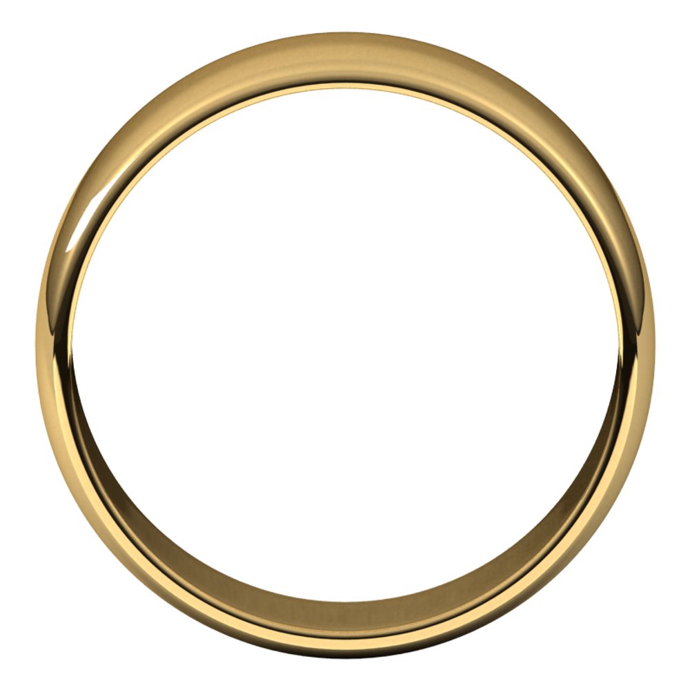 14K Yellow 7 mm Half Round Light Band