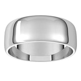 14K White 7 mm Half Round Light Band