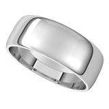 14K White 7 mm Half Round Light Band