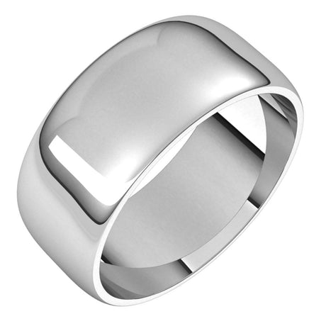 Platinum 8 mm Lightweight Half Round Band Size 9