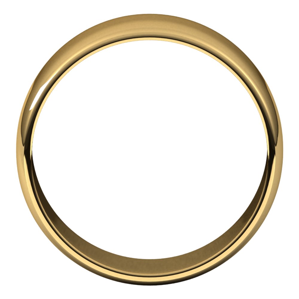 10K Yellow Gold 8 mm Lightweight Half Round Band Size 10