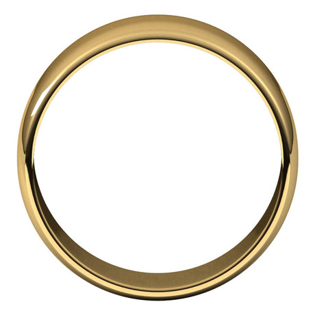 10K Yellow Gold 8 mm Lightweight Half Round Band Size 10