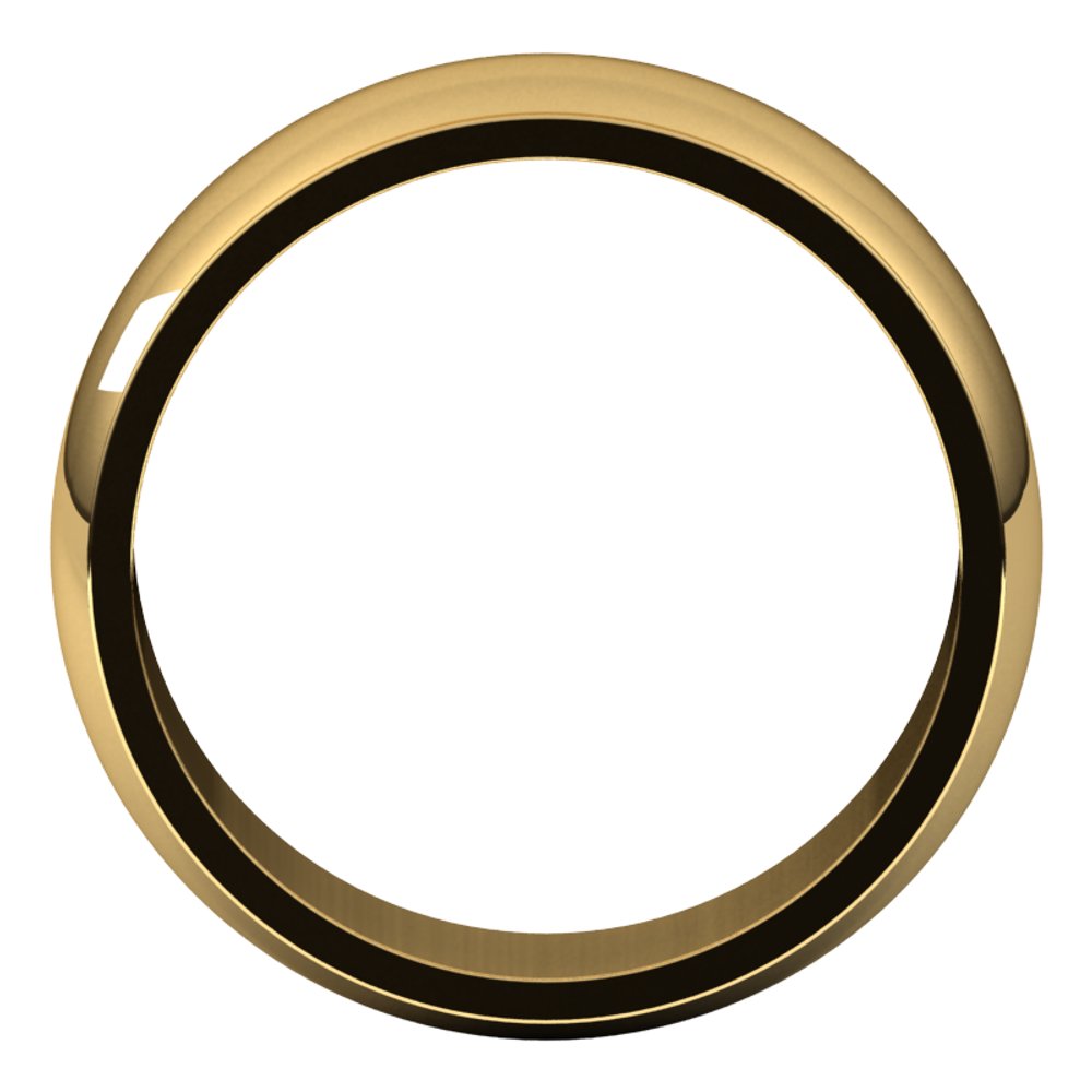 14K Yellow 7 mm Half Round Edge Band