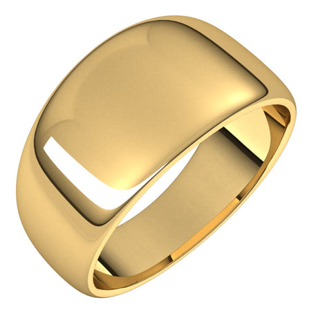 14K Yellow Gold 10 mm Tapered Half Round Band Size 7