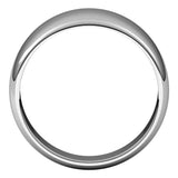 14K White Gold 10 mm Tapered Half Round Band Size 5.5