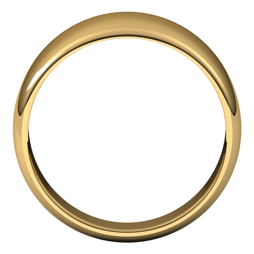 14K Yellow Gold 10 mm Tapered Half Round Band Size 7