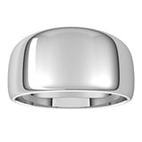 14K White Gold 10 mm Tapered Half Round Band Size 5.5
