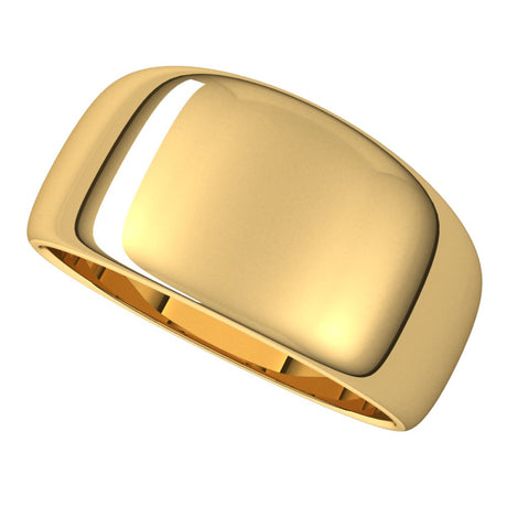 14K Yellow Gold 10 mm Tapered Half Round Band Size 7