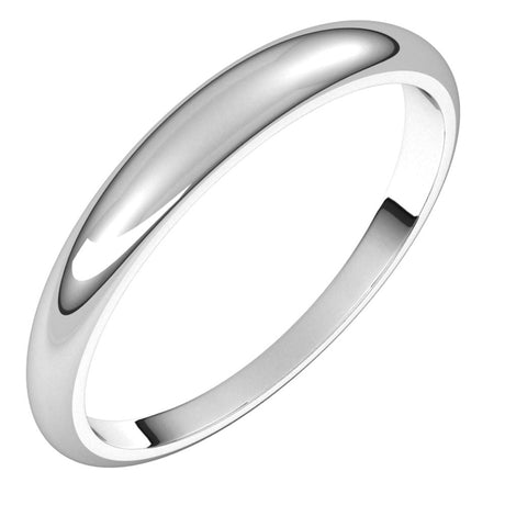 14K White 3 mm Half Round Tapered Band Size 5