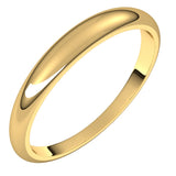 14K Yellow 3 mm Half Round Tapered Band Size 4