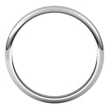 14K White 3 mm Half Round Tapered Band