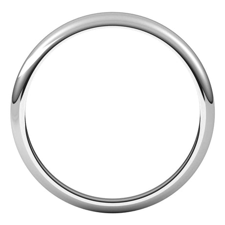 14K White 3 mm Half Round Tapered Band