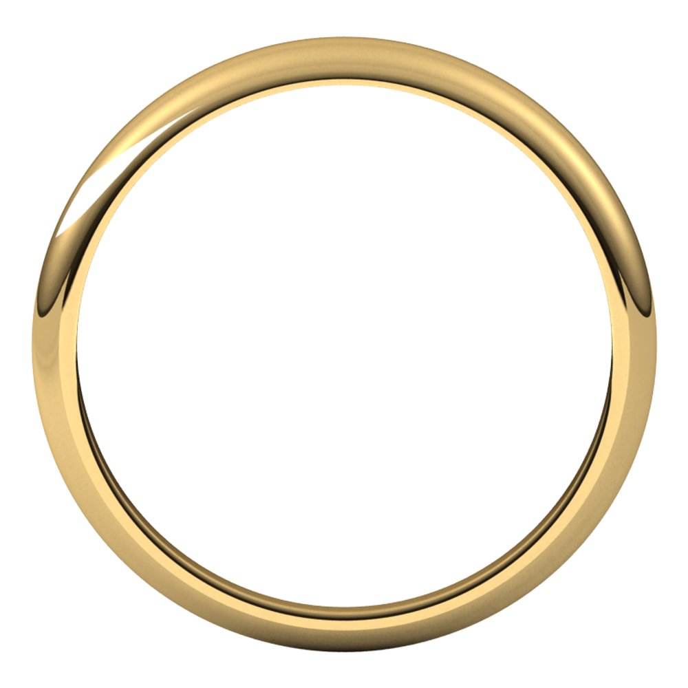 14K Yellow 3 mm Half Round Tapered Band