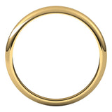 14K Yellow 3 mm Half Round Tapered Band