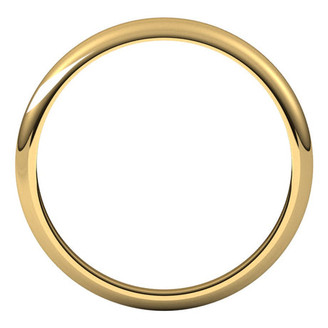 14K Yellow 3 mm Half Round Tapered Band