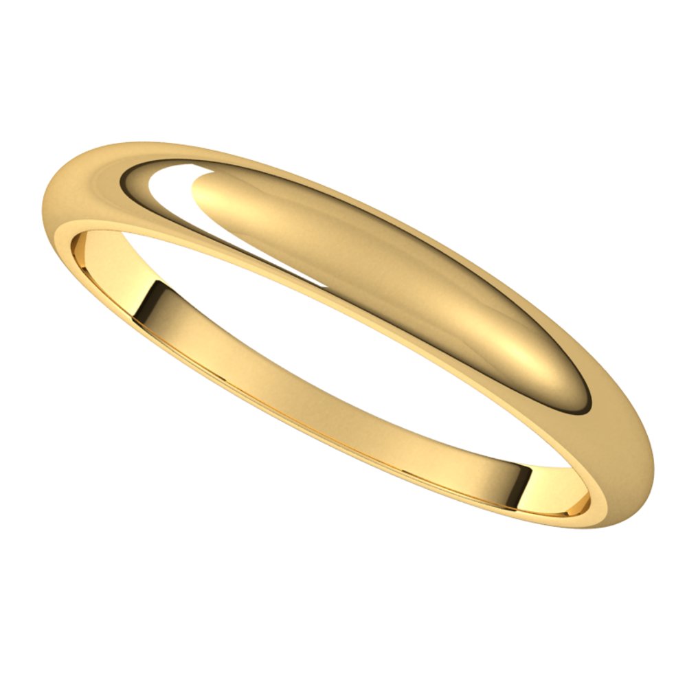 14K Yellow 3 mm Half Round Tapered Band