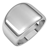 14K White 14 mm Tapered Half Round Band Size 7