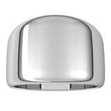14K White 14 mm Tapered Half Round Band Size 7
