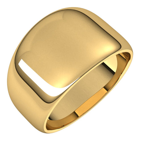 14K Yellow Gold 12 mm Tapered Half Round Band Size 6