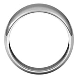 14K White 12 mm Tapered Half Round Band Size 7