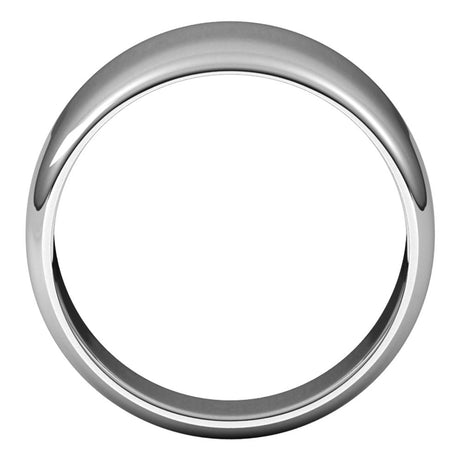 14K White 12 mm Tapered Half Round Band Size 7