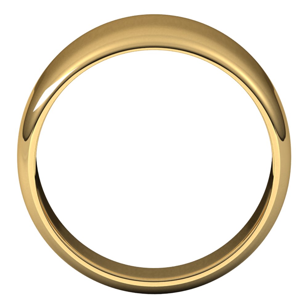 14K Yellow Gold 12 mm Tapered Half Round Band Size 7