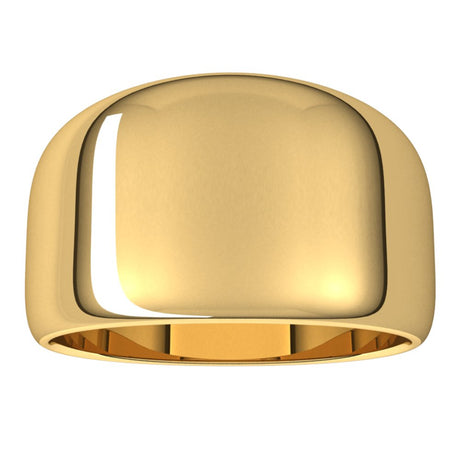 14K Yellow Gold 12 mm Tapered Half Round Band Size 6