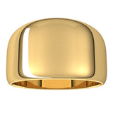 14K Yellow Gold 12 mm Tapered Half Round Band Size 7