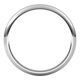 14K White 2.5 mm Half Round Tapered Band