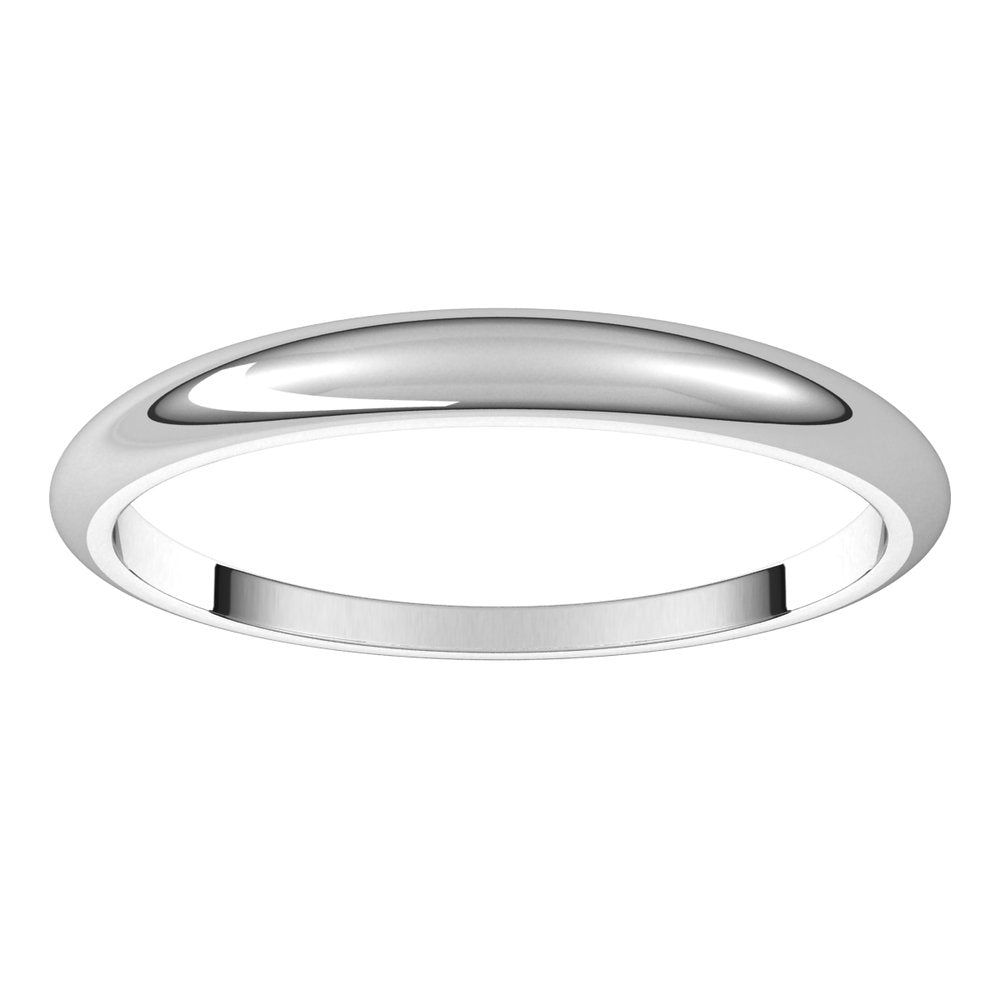 14K White 2.5 mm Tapered Half Round Band Size 9