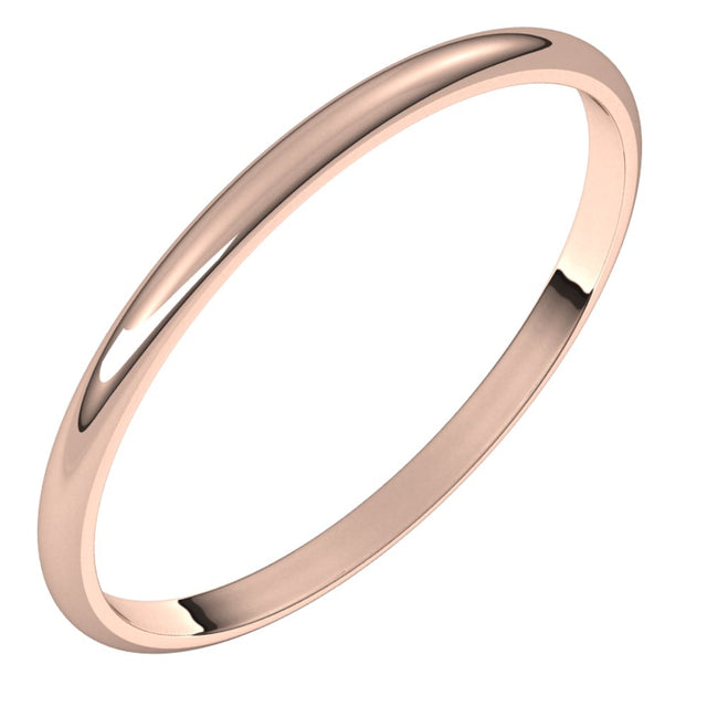 10K Rose 1.5 mm Half Round Ultra-Light Band Size 10.5