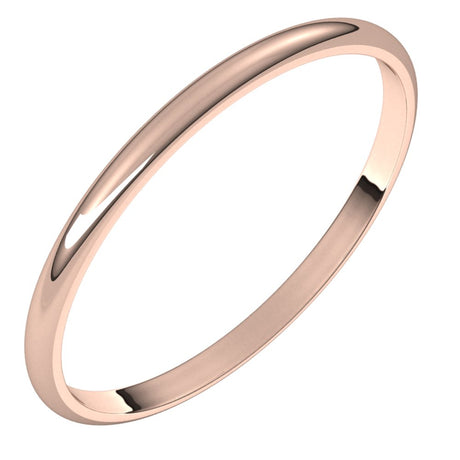 14K Rose Gold 1.5 mm Ultra-Lightweight Half Round Band Size 4.5