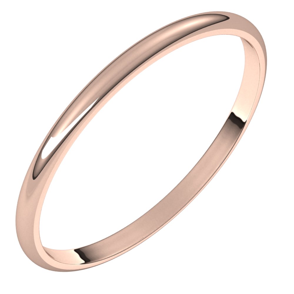 14K Rose 1.5 mm Half Round Ultra-Light Band Size 10