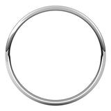 14K White 1.5 mm Half Round Ultra-Light Band Size  6.5