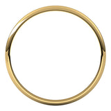 14K Yellow Gold 1.5 mm Ultra-Lightweight Half Round Band Size 5