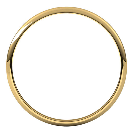10K Yellow Gold 1.5 mm Ultra-Lightweight Half Round Band Size 4.5