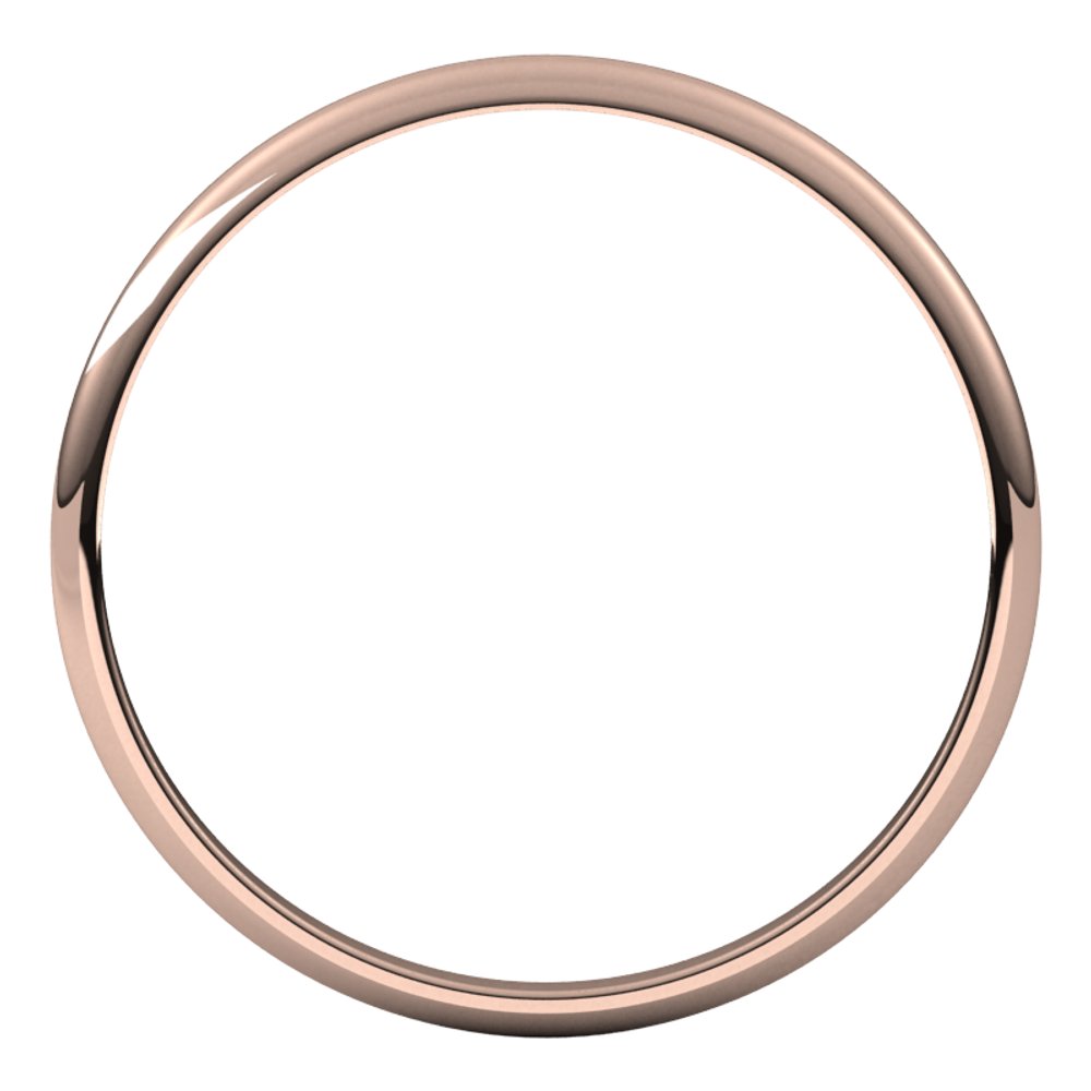 14K Rose 1.5 mm Half Round Ultra-Light Band