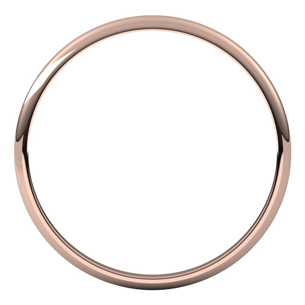 14K Rose Gold 1.5 mm Ultra-Lightweight Half Round Band Size 4.5